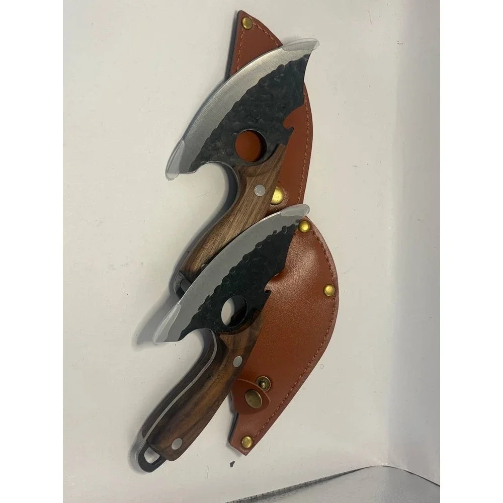 2pc Hand Forged Butcher Knife Set High Carbon Steel Boning Knives with Sheaths‎